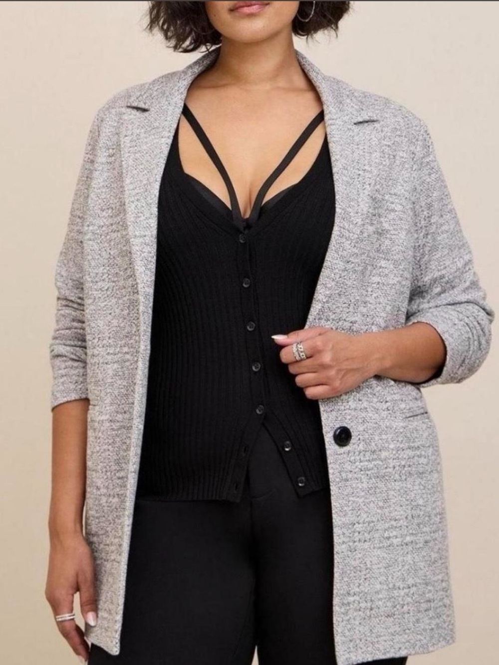 Torrid Gray 2 button jacket blazer - Women Sweater 2X